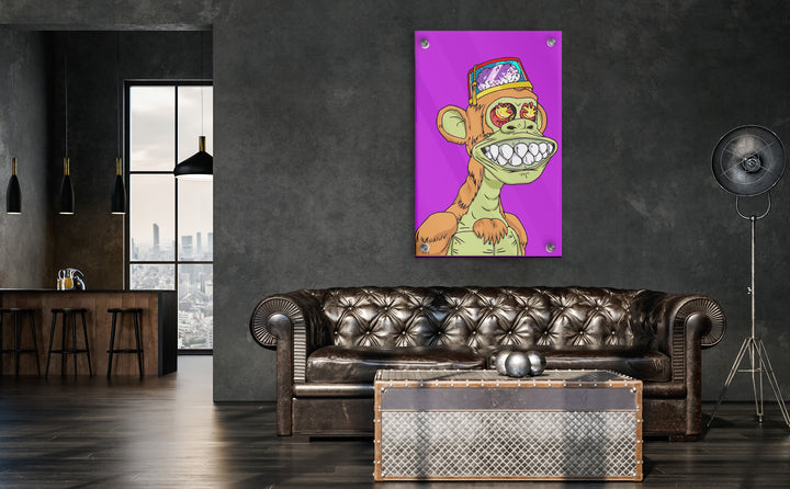 Acrylic Glass Modern Wall Art Coin Eyes Monkey - Chimpanzee Series - Interior Design - Acrylic Wall Art - Picture Photo Printing Artwork - Multiple Size Options - egraphicstore
