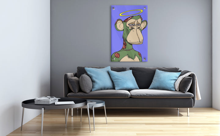Acrylic Glass Modern Wall Art Wounded Monkey - Chimpanzee Series - Interior Design - Acrylic Wall Art - Picture Photo Printing Artwork - Multiple Size Options - egraphicstore