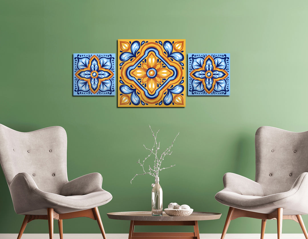 Acrylic Glass Frame Modern Wall Art Set- Tiles Series - Interior Design - Acrylic Wall Art - Picture Photo Printing Artwork - Multiple Size Options (TIL006) - egraphicstore