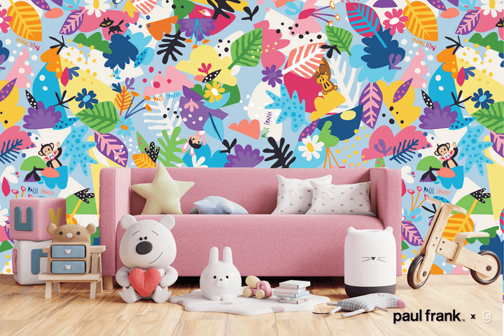 Paul Frank Peel and Stick Wallpaper - EGD X Paul Frank Series - Prime Collection - Theme Wallpaper Mural for Interior Design (EGDPF007) - egraphicstore