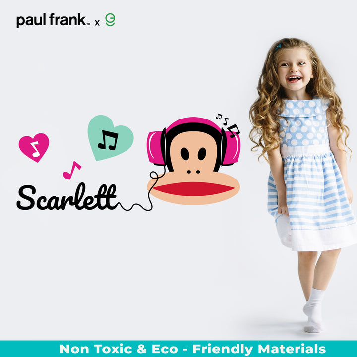 Custom Name Paul Frank Wall Decal - EGD X Paul Frank Series - Prime Collection - Baby Girl or Boy - Nursery Wall Decal for Baby Room Decorations - Mural Wall Decal Sticker (EGDPF024) - egraphicstore