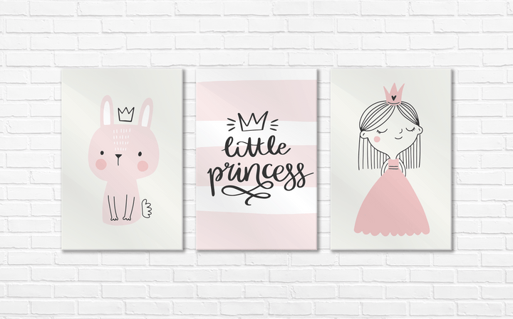 Acrylic Frame Modern Wall Art Set of 3: Little Princess - Girly Series - Interior Design - Acrylic Wall Art - Photo Printing - Multiple Size Options - egraphicstore