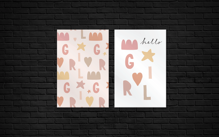 Acrylic Frame Modern Wall Art Set of 2: Girl - Girly Series - Interior Design - Acrylic Wall Art - Photo Printing - Multiple Size Options - egraphicstore