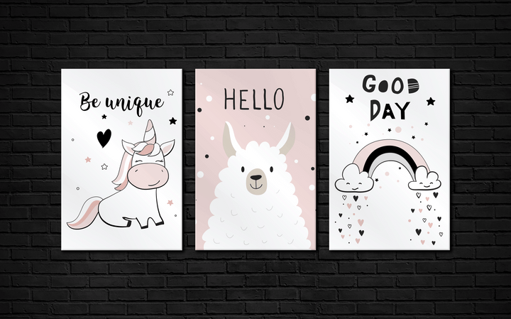 Acrylic Frame Modern Wall Art Set of 3: Good Day - Girly Series - Interior Design - Acrylic Wall Art - Photo Printing - Multiple Size Options - egraphicstore