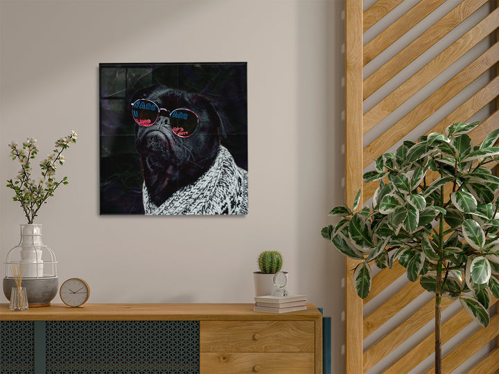Acrylic Modern Art Pug Animal Neon Series - Acrylic Wall Art NFT - Picture Photo Printing Artwork - Multiple Size Options - egraphicstore