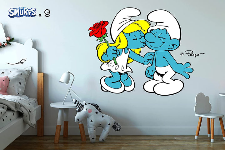 The Smurfs Wall Decal - EGD X The Smurfs Series - Prime Collection - Baby Girl or Boy - Nursery Wall Decal for Baby Room Decorations - Mural Wall Decal Sticker (EGDTS013) - egraphicstore