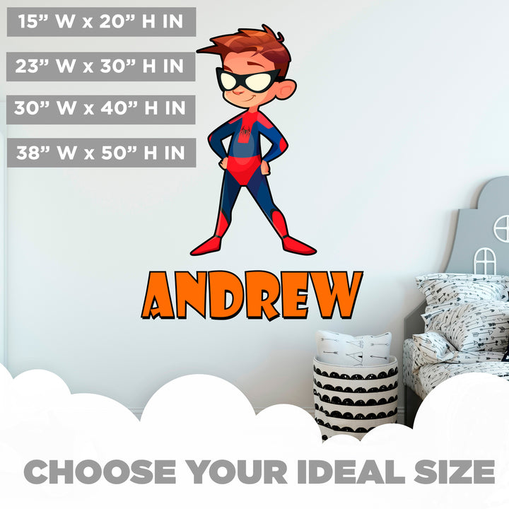 Customizable Spider Wall Decal - Name & Superheroes - Prime Series - Baby Girl or Boy - Custom Name & Superheroes- Nursery Wall Decal for Baby Room Decorations - Mural Wall Decal Sticker - egraphicstore