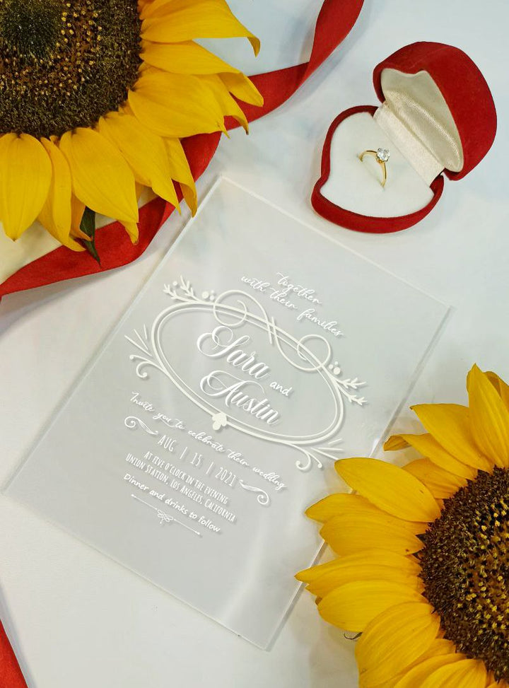 Acrylic Wedding Invitation | Transparent Invitation | Luxury Wedding Invitation | Alternative Invitation - egraphicstore