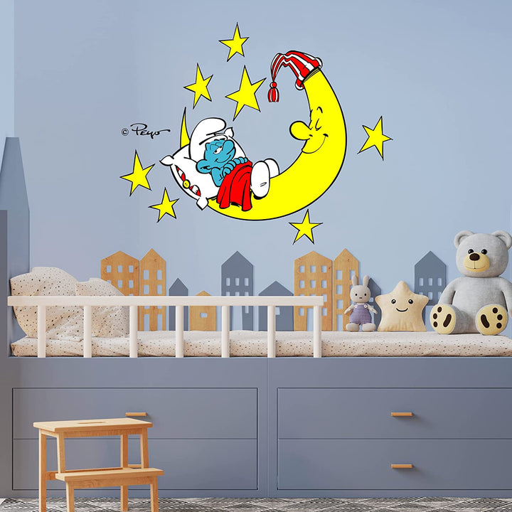 The Smurfs Wall Decal - EGD X The Smurfs Series - Prime Collection - Baby Girl or Boy - Nursery Wall Decal for Baby Room Decorations - Mural Wall Decal Sticker (EGDTS014) - egraphicstore